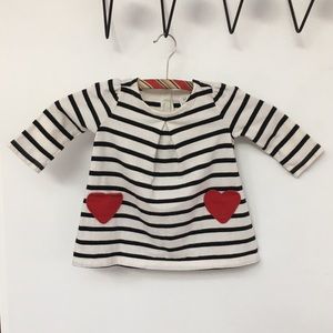Baby Gap Girl Stripes Sailor Hearts Dress 3-6 mo